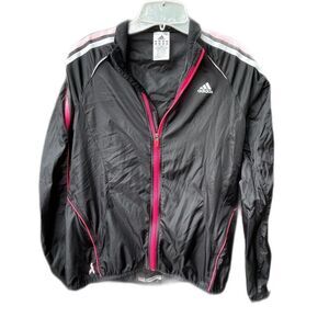 Adidas size S lightweight running jacket reflective stripes